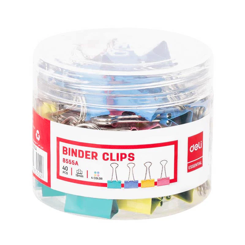 DeliColorfulBinderClip19mmE8555APackof40_2
