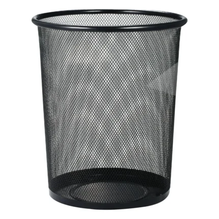 Metal Mesh Black Round Dustbin – 13.5 Inches