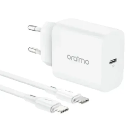 Oraimo PowerCube 20W Fast Charger With Type-C To Type-C Cable White