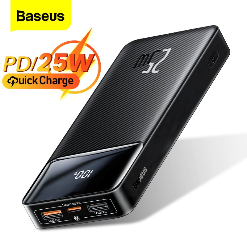 Baseus-PD-25W-Power-Bank-20000mAh-Portable-Charger-External-Battery-20000-Fast-Charging-Powerbank-For-iPhone
